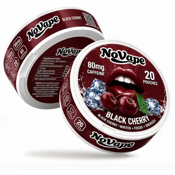 NoVape - 80mg Cafeïne Pouches - Black Cherry