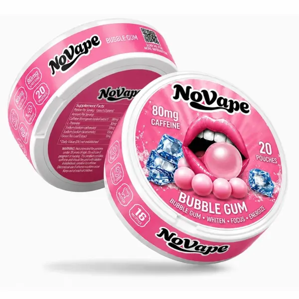NoVape - 80mg Cafeïne Pouches - Bubble Gum