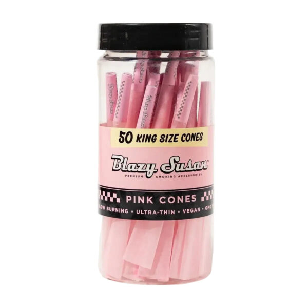 Blazy Susan Paper Cones King Size - Pink - 50-Cone Jar