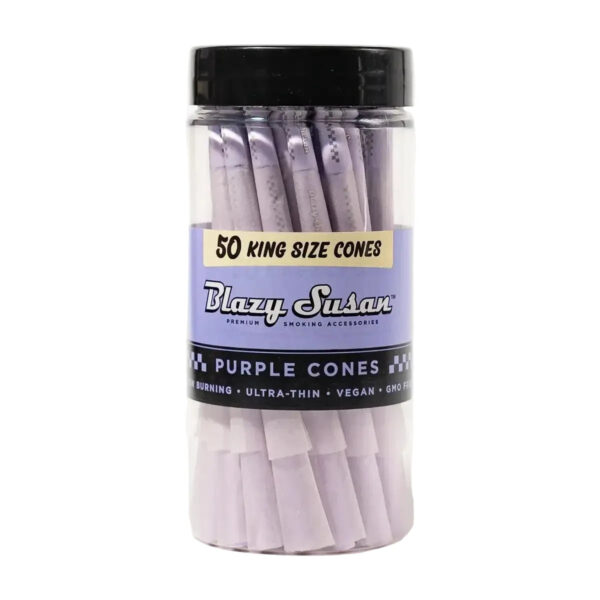 Blazy Susan Paper Cones King Size - Purple - 50-Cone Jar